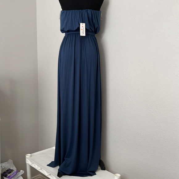 NWT Rachel Pally Tery Strapless Maxi Dress Astral Blue Size S - Picture 5 of 14